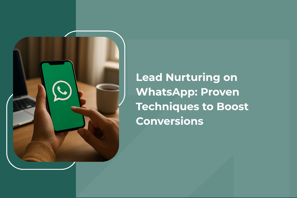 Person using WhatsApp on a smartphone for lead nurturing.