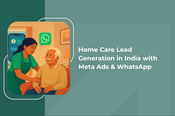 Caregiver helping an elderly man with WhatsApp lead generation.