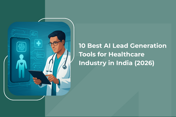 Doctor using a tablet with AI-powered healthcare interface showing patient data and digital diagnostics for lead generation tools.