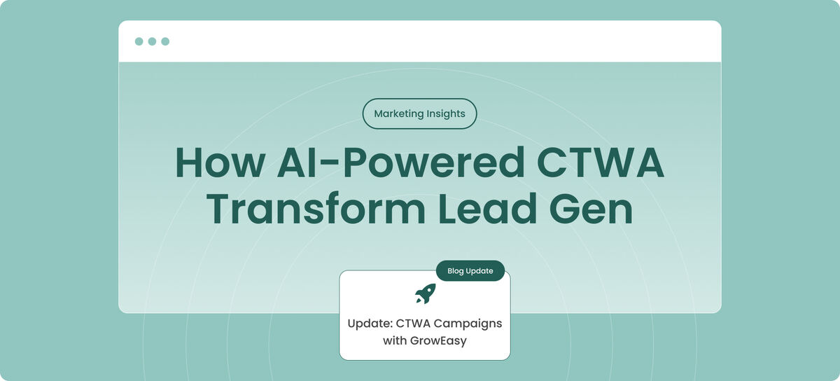 Launching CTWA Ads on GrowEasy for better lead quality and at reduced cost Click to WhatsApp Ads on GrowEasy-AI
